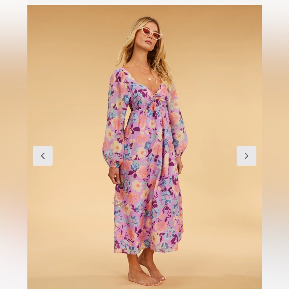 Billabong Floral Midi Dress - Pink and Purple